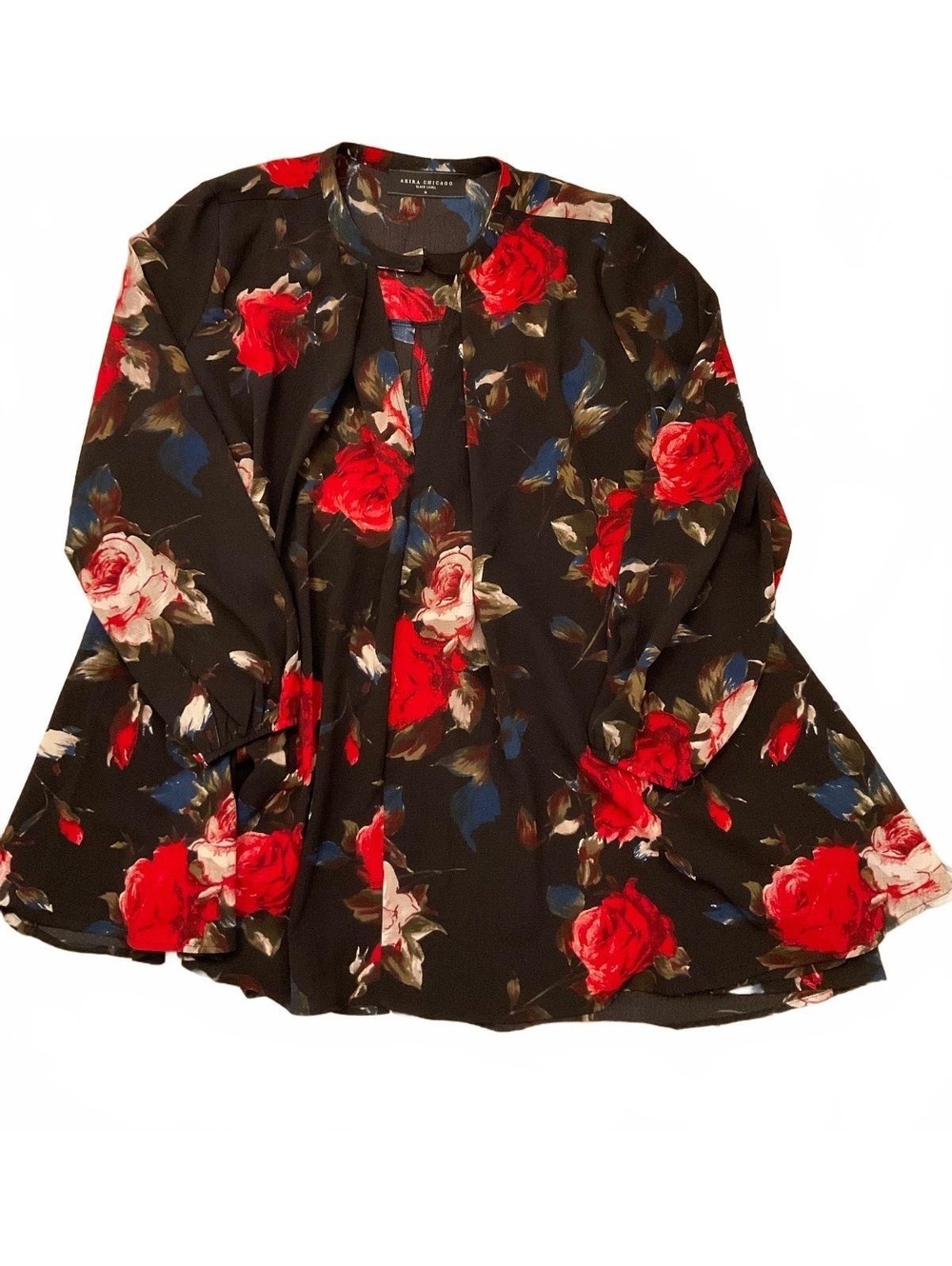 Akira Chicago Black Label Floral Dresswith Red Roses